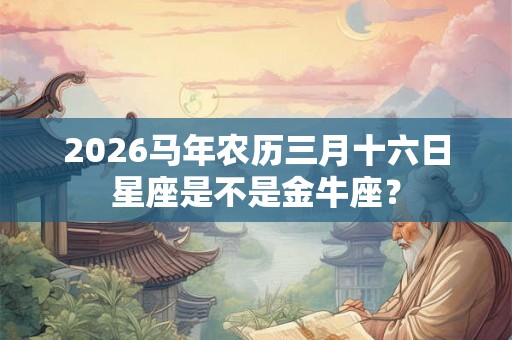 2026马年农历三月十六日星座是不是金牛座？