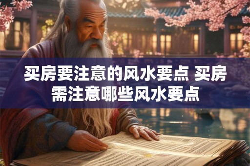 买房要注意的风水要点 买房需注意哪些风水要点
