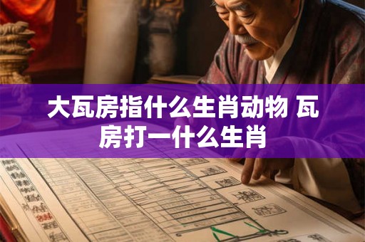 大瓦房指什么生肖动物 瓦房打一什么生肖
