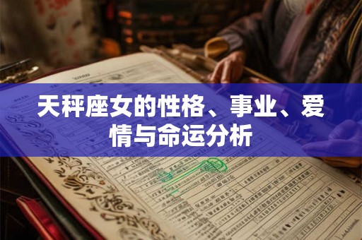 天秤座女的性格、事业、爱情与命运分析