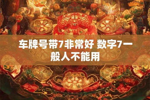 车牌号带7非常好 数字7一般人不能用