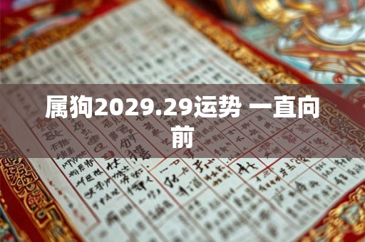 属狗2029.29运势 一直向前