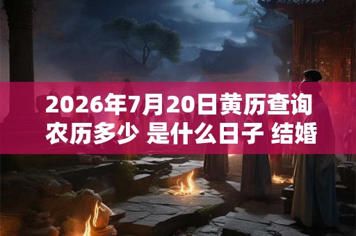 2026年7月20日黄历查询 农历多少 是什么日子 结婚吉时 2026年7月20日黄历查询 农历多少 是什么日子 结婚吉时