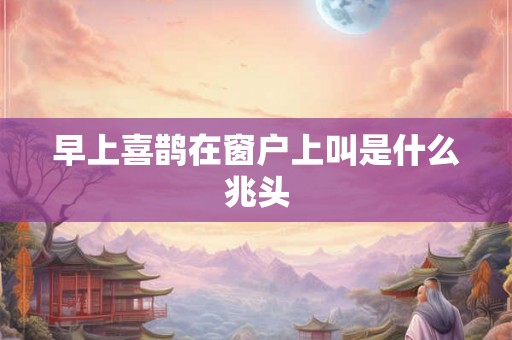 早上喜鹊在窗户上叫是什么兆头