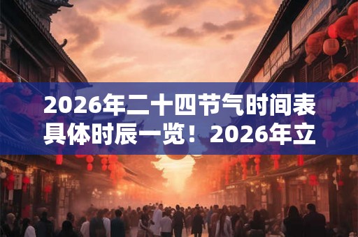 2026年二十四节气时间表具体时辰一览！2026年立夏是几月几日？