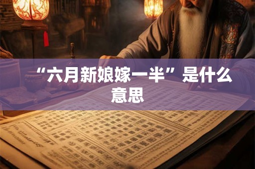 “六月新娘嫁一半”是什么意思 “六月新娘嫁一半”是什么意思