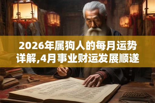 2026年属狗人的每月运势详解,4月事业财运发展顺遂