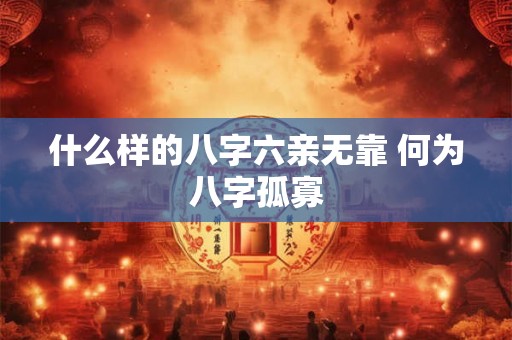 什么样的八字六亲无靠 何为八字孤寡
