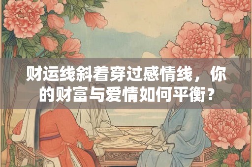 财运线斜着穿过感情线，你的财富与爱情如何平衡？