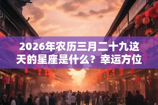 2026年农历三月二十九这天的星座是什么?幸运方位在哪里? 2026年农历三月二十九这天的星座是什么?幸运方位在哪里?