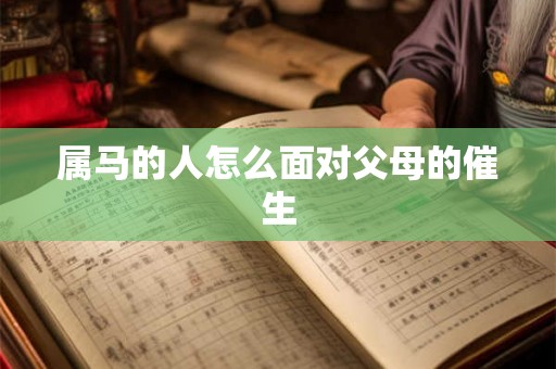 属马的人怎么面对父母的催生