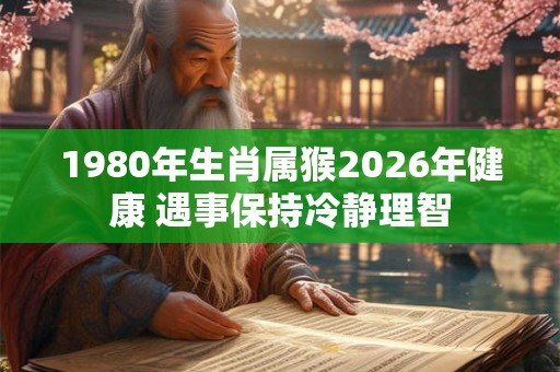 1980年生肖属猴2026年健康 遇事保持冷静理智