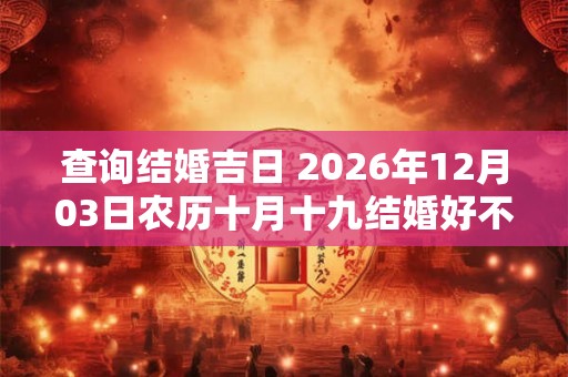 查询结婚吉日 2026年12月03日农历十月十九结婚好不好
