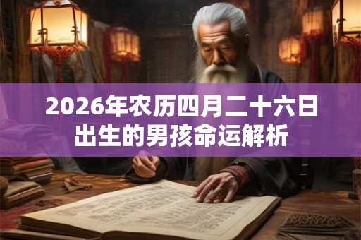 2026年农历四月二十六日出生的男孩命运解析