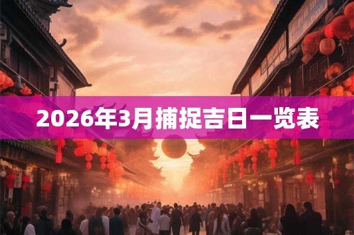 2026年3月捕捉吉日一览表