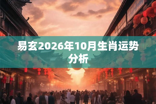 易玄2026年10月生肖运势分析