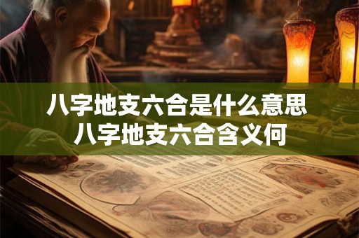八字地支六合是什么意思 八字地支六合含义何