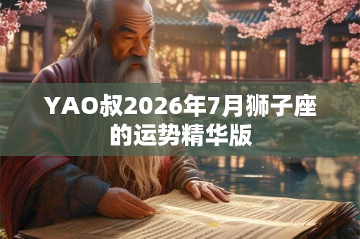 YAO叔2026年7月狮子座的运势精华版