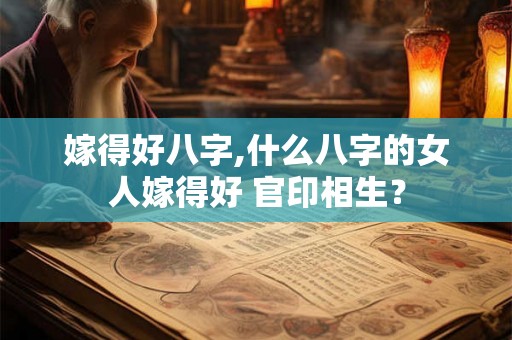 嫁得好八字,什么八字的女人嫁得好 官印相生？