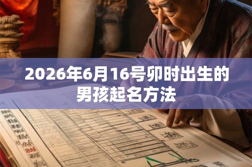 2026年6月16号卯时出生的男孩起名方法
