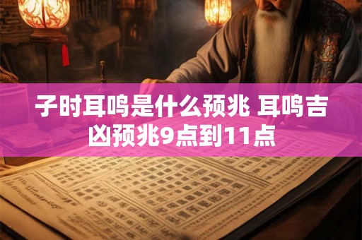 子时耳鸣是什么预兆 耳鸣吉凶预兆9点到11点