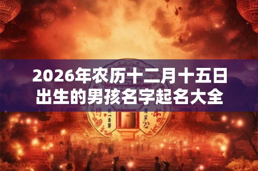 2026年农历十二月十五日出生的男孩名字起名大全