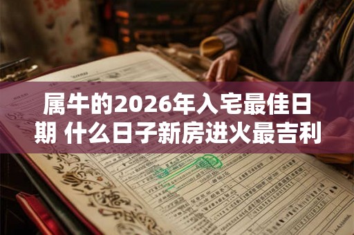 属牛的2026年入宅最佳日期 什么日子新房进火最吉利 属牛的2026年入宅最佳日期 什么日子新房进火最吉利