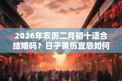 2026年农历二月初十适合结婚吗？日子黄历宜忌如何？