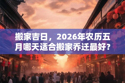 搬家吉日,2026年农历五月哪天适合搬家乔迁最好? 搬家吉日,2026年农历五月哪天适合搬家乔迁最好?