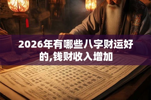 2026年有哪些八字财运好的,钱财收入增加