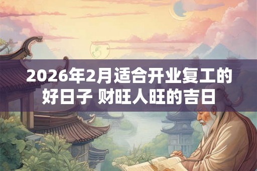 2026年2月适合开业复工的好日子 财旺人旺的吉日