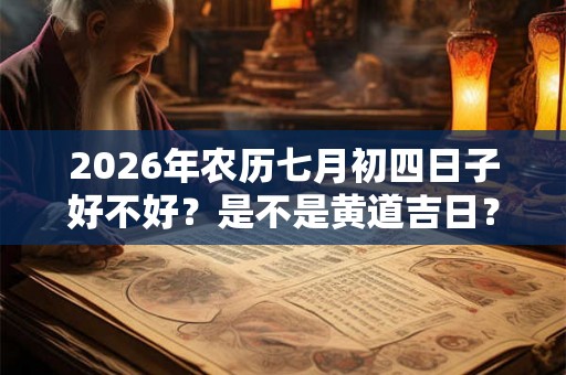 2026年农历七月初四日子好不好？是不是黄道吉日？