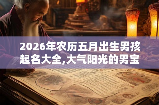2026年农历五月出生男孩起名大全,大气阳光的男宝宝名字