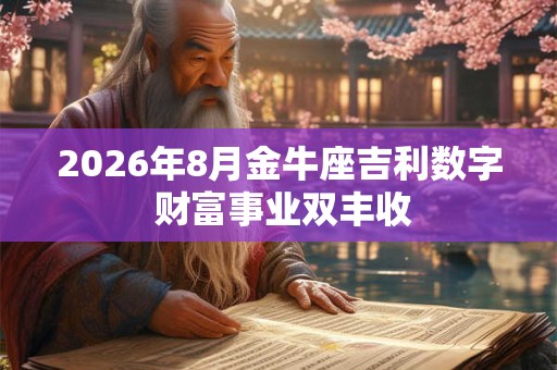 2026年8月金牛座吉利数字 财富事业双丰收