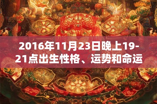 2016年11月23日晚上19-21点出生性格、运势和命运