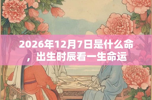 2026年12月7日是什么命,出生时辰看一生命运 2026年12月7日是什么命,出生时辰看一生命运