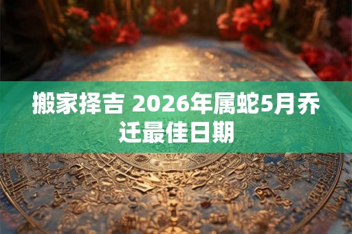 搬家择吉 2026年属蛇5月乔迁最佳日期