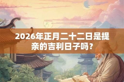 2026年正月二十二日是提亲的吉利日子吗? 2026年正月二十二日是提亲的吉利日子吗?