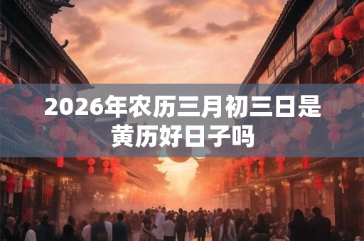 2026年农历三月初三日是黄历好日子吗