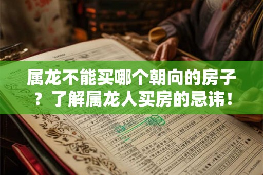 属龙不能买哪个朝向的房子？了解属龙人买房的忌讳！