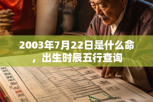 2003年7月22日是什么命，出生时辰五行查询