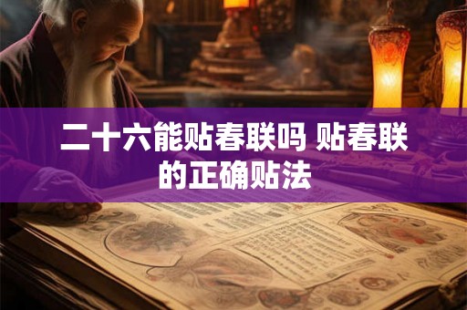 二十六能贴春联吗 贴春联的正确贴法