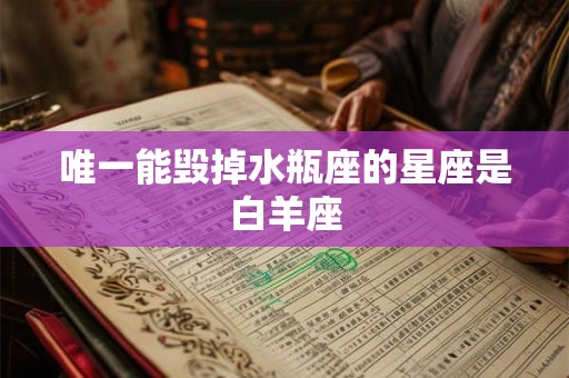 唯一能毁掉水瓶座的星座是白羊座
