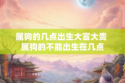 属狗的几点出生大富大贵 属狗的不能出生在几点