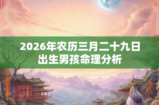 2026年农历三月二十九日出生男孩命理分析 2026年农历三月二十九日出生男孩命理分析