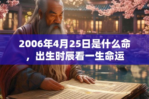 2006年4月25日是什么命，出生时辰看一生命运