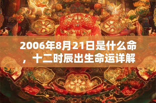 2006年8月21日是什么命,十二时辰出生命运详解 2006年8月21日是什么命,十二时辰出生命运详解
