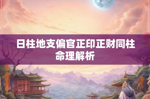 日柱地支偏官正印正财同柱命理解析