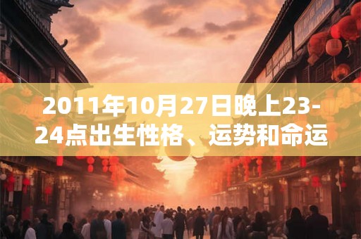 2011年10月27日晚上23-24点出生性格、运势和命运