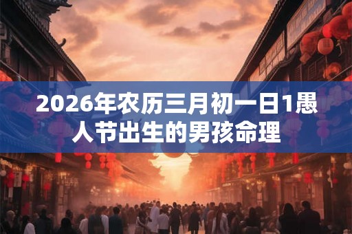 2026年农历三月初一日1愚人节出生的男孩命理